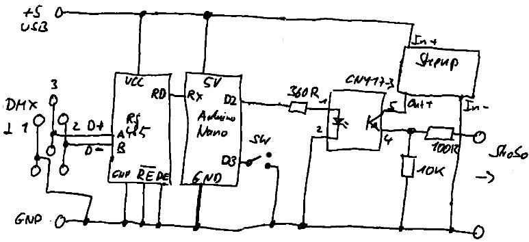 DMX-Stroboskopsteuerung Schaltplan