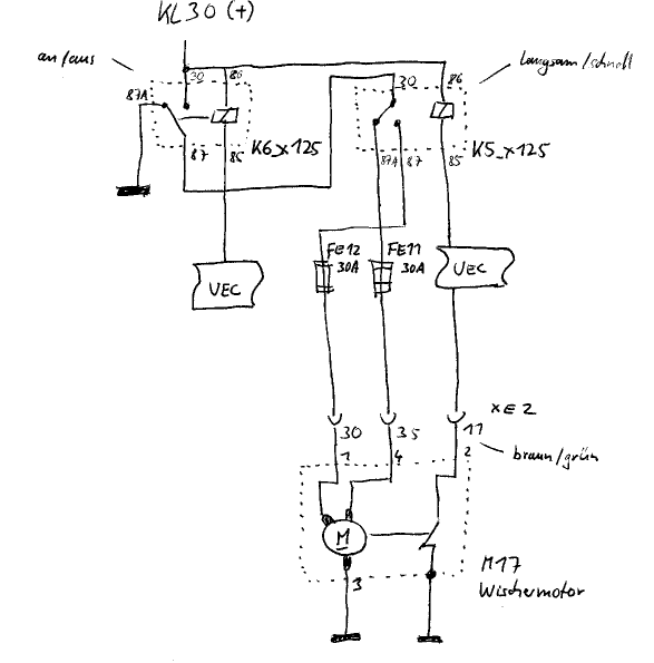 Schaltplan Frontwischer